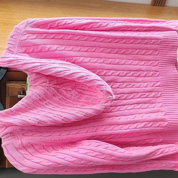 Lilly Pultizer Hot Pink Cable Knit Zip Up Hoodie Small - Picture 10 of 15